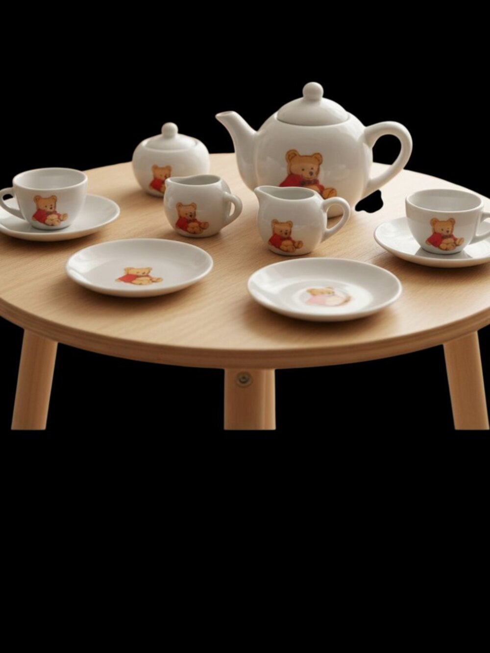 Vintage 13 Pc Little Bear Porcelain Complete Tea Set Still in Original Box 8+